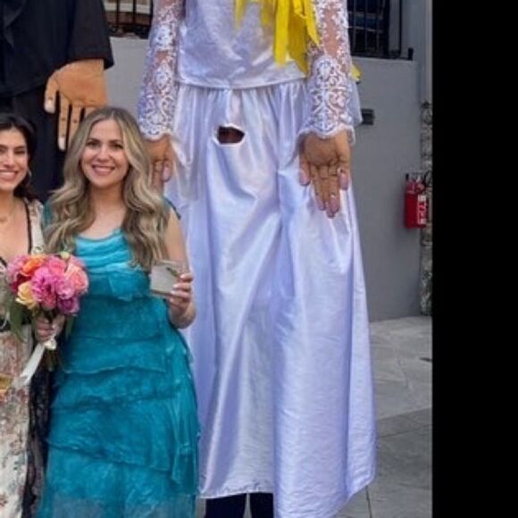 TEAL FLOWY MINI DRESS - Picture 3 of 3